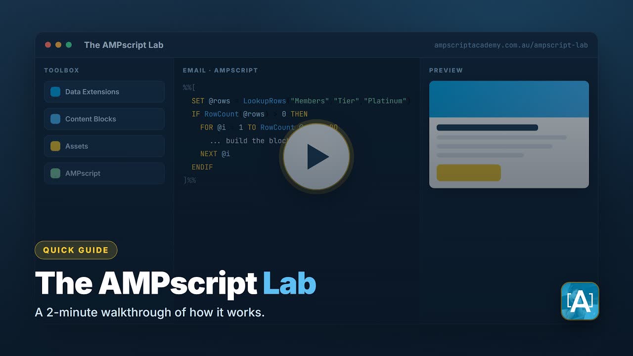 The AMPscript Lab quick guide: a walkthrough of how it works